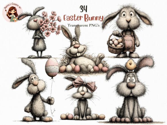 Download Whimsical Easter Bunny Clipart Png - Bunny clipart Collection