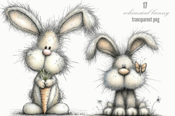 Download Whimsical Bunny Clipart - Bunny clipart Collection