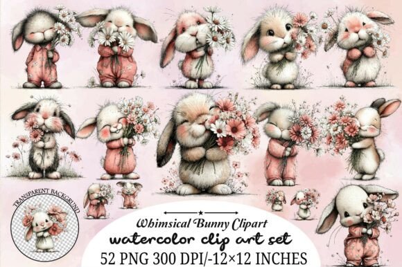 Download Whimsical Bunny Clipart - Bunny clipart Collection
