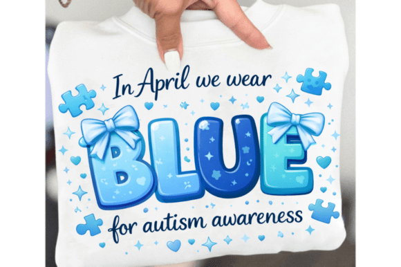 Download Bow in April We Wear Blue PNG - April Collection