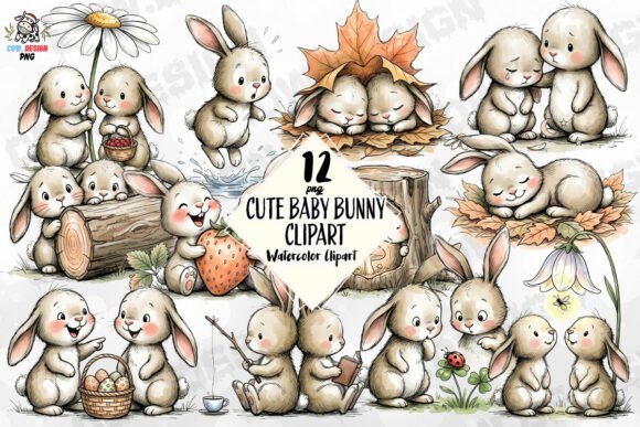 Download Cute Baby Bunny Clipart PNG - Bunny clipart Collection