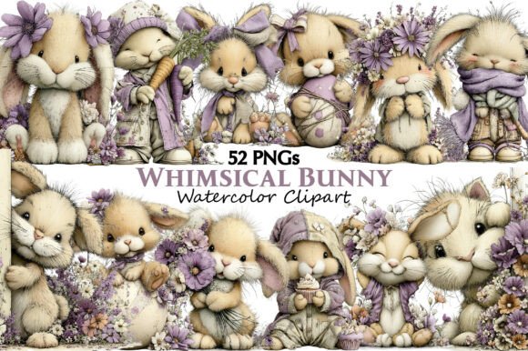 Download Whimsical Bunny Clipart - Bunny clipart Collection