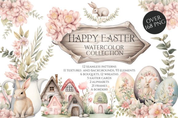 Download Watercolor Happy Easter Collection - Premium Bundle