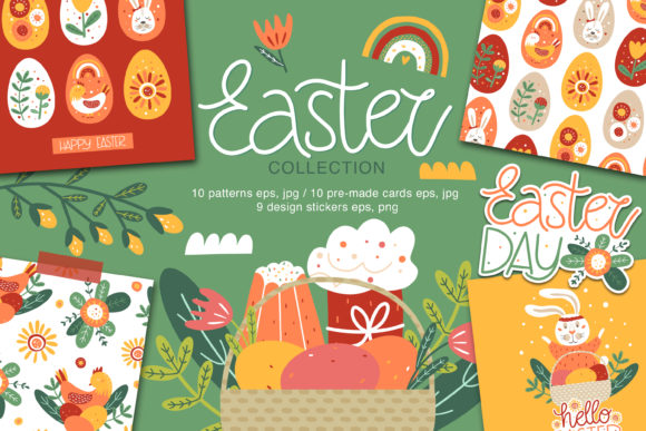 Download Easter Collection. Pattern, Card, Sticke - Premium Bundle