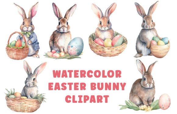 Download Watercolor Easter Bunny Clipart - Bunny clipart Collection