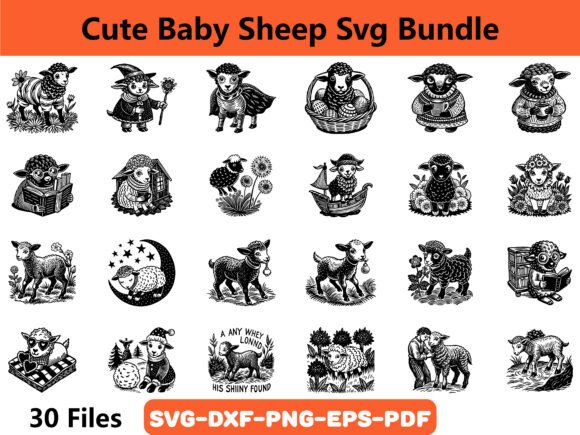 Download Cute Baby Sheep Svg Bundle - Baby sheep svg Collection