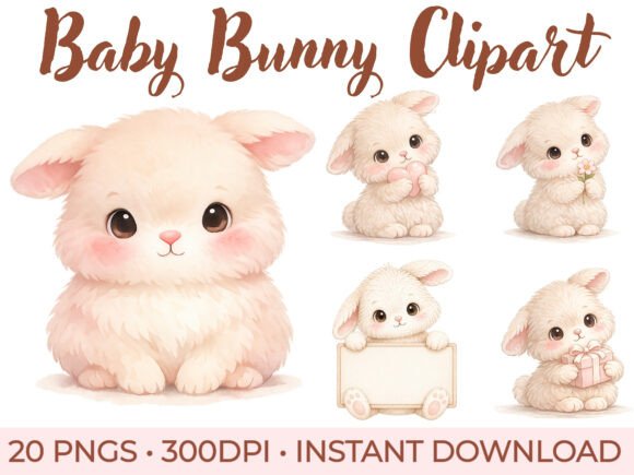 Download Baby Bunny Clipart Bundle, Bunny PNG - Bunny clipart Collection