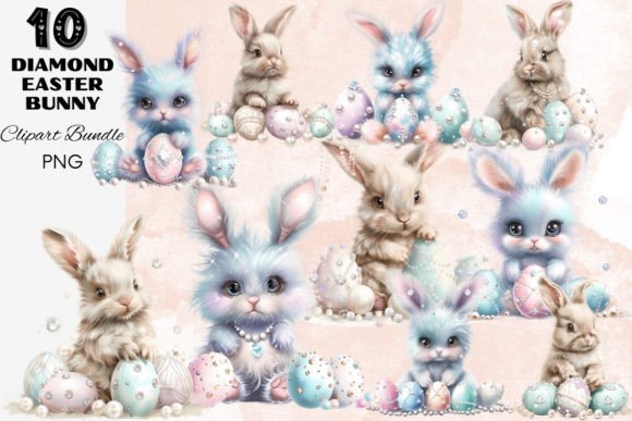Download Diamond Pastel Easter Bunny Clipart Pack - Bunny clipart Collection