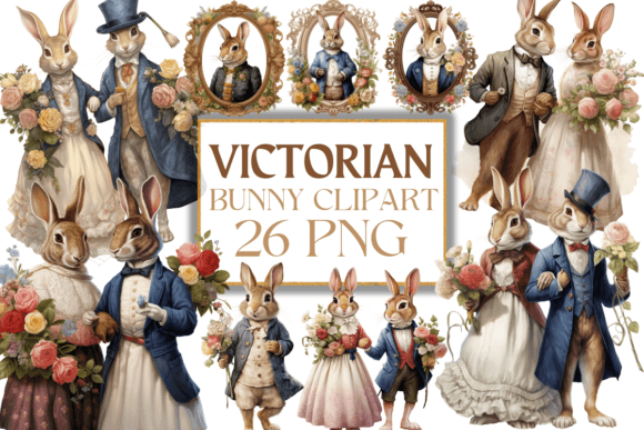 Download Vintage Victorian Bunny Clipart - Bunny clipart Collection